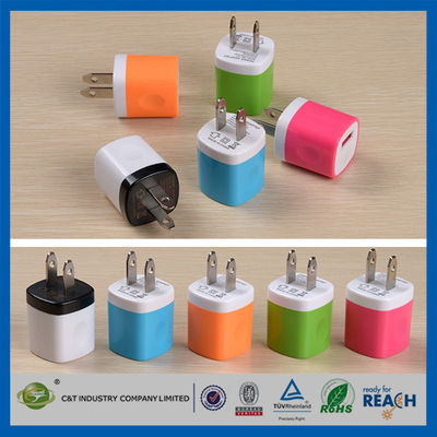 USB-Reishuis van de de Adaptermuur van de 1.0 Ampèremacht de Ladersstop voor Iphone 6/6 plus 5s Samsung