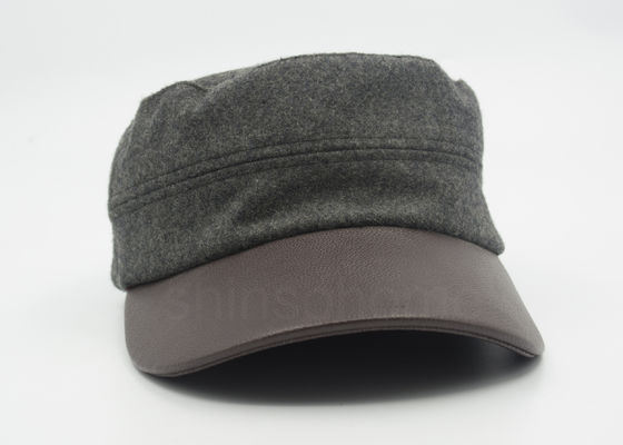 Unisex-Leer/Wollen Militaire GLB Gebogen Bruine Leerrekening 58 cm