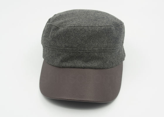 Unisex-Leer/Wollen Militaire GLB Gebogen Bruine Leerrekening 58 cm