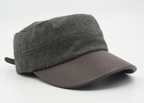 Unisex-Leer/Wollen Militaire GLB Gebogen Bruine Leerrekening 58 cm